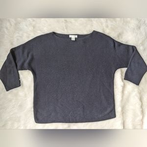 H&M Black Dolmain 3/4 Sleeve Drapey Sweater Top / Size S